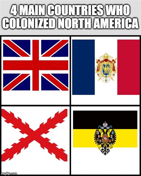 The 4 main colonizers of North America - Imgflip