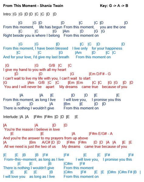 TalkingChord.com: Shania Twain - From This Moment (Chords)