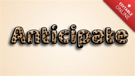 Anticipate | Leopard 3D | Text Effect Generator