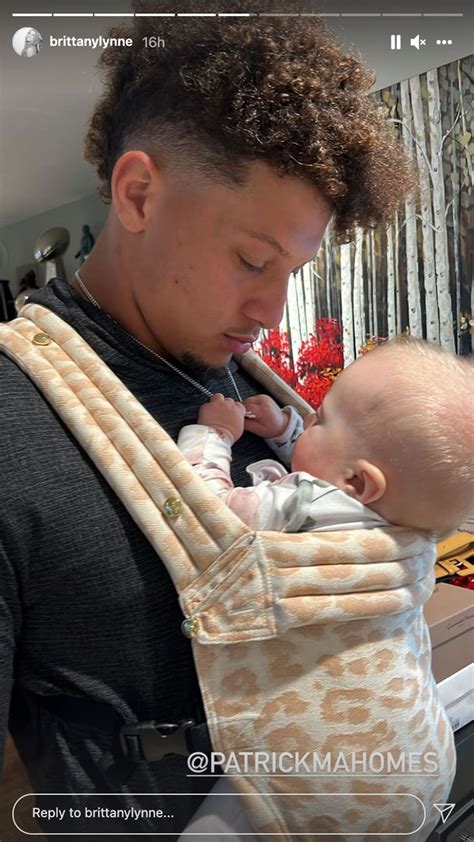 Patrick Mahomes Holds Daughter Sterling in Stylish Baby Carrier: Photo