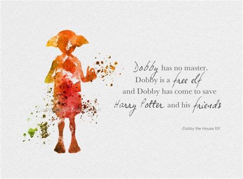 ART PRINT Dobby the House Elf Quote Harry Potter Illustration | Etsy UK | Harry potter, Aquarela ...