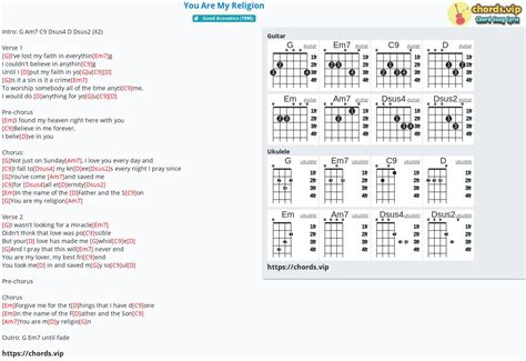 Hợp âm: You Are My Religion - cảm âm, tab guitar, ukulele - lời bài hát | chords.vip