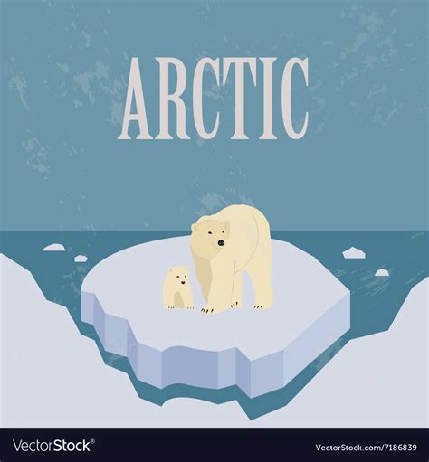 Arctic north pole retro styled image Royalty Free Vector