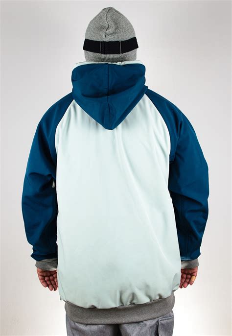 IceSkull Ezy Rider Snowboard Softshell Technical Hoodie Mint & Navy Blue