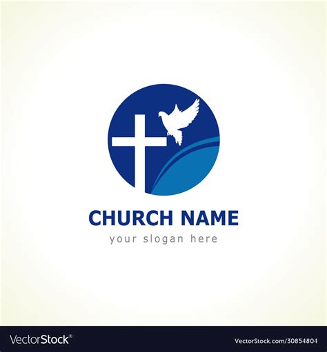 Dove cross church logo concept Royalty Free Vector Image