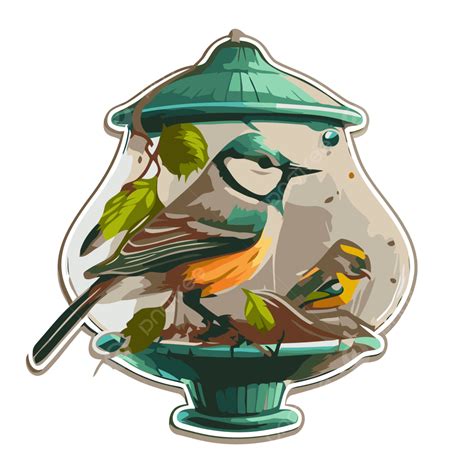 Bird Feeder Sticker Sticker Vector Clipart, Bird Feeders, Bird Feeder Sticker, Sticker Design ...