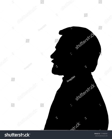 Silhuette Side Profile Bearded Mans Face Stock Vector (Royalty Free) 177488387