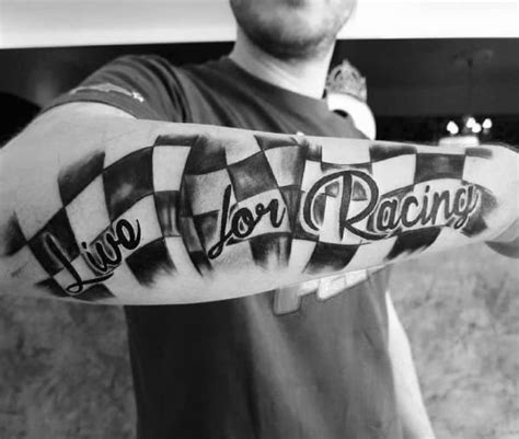 40 Checkered Flag Tattoo Ideas For Men - Racing Designs