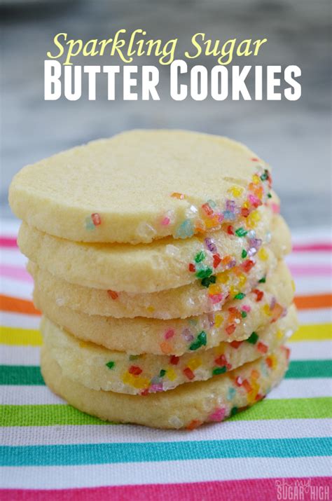 Rainbow Sparkling Sugar Butter Cookies - Oh My! Sugar High