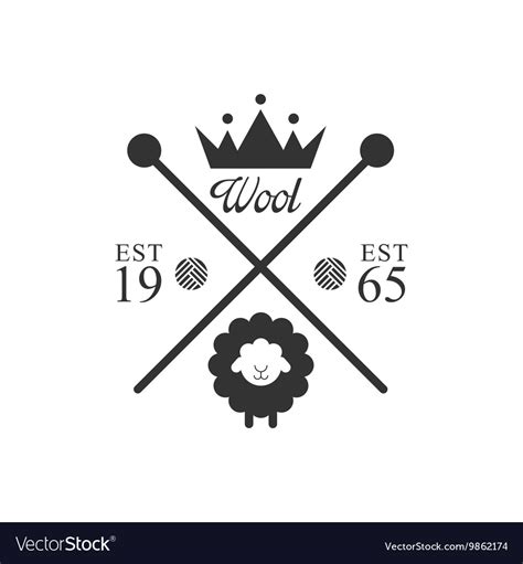 Wool product logo design with crown Royalty Free Vector