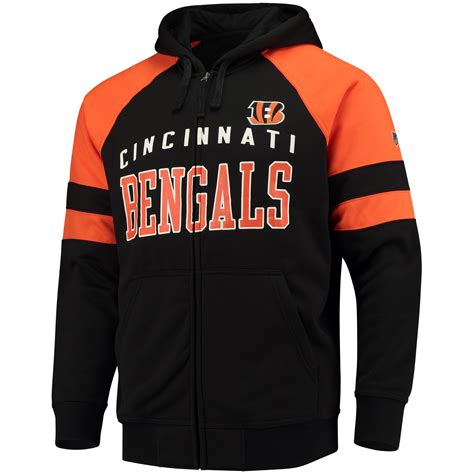 Men's Hands High Black Cincinnati Bengals Lifestyle League Full-Zip Hoodie