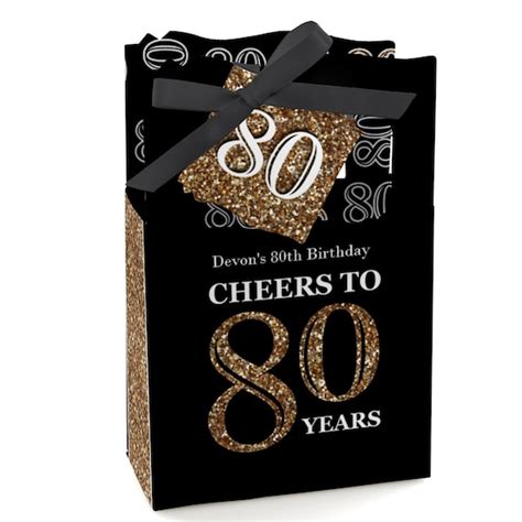 80th Birthday Party Favors for Birthday Parties - Favor Boxes - Adult 80th Birthday - Gold Party ...