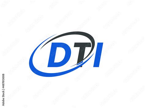 DTI letter creative modern elegant swoosh logo design Stock Vector ...