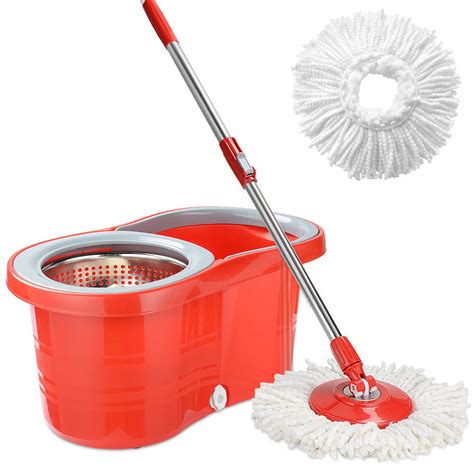 Rotating Mop Bucket, Removable Rotating Basket & 360 ° Magic Mop, Wet ...