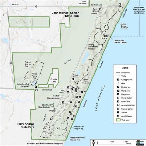 Kohler Andrae State Park Map - Wisconsin State Parks Map