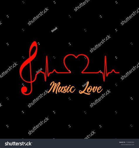 Music Love Logo Vector Illustration Stock Vector (Royalty Free ...