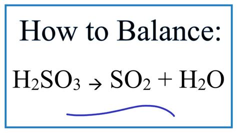 Why Is the Reaction So2 + H2o H2so2 Not Balanced