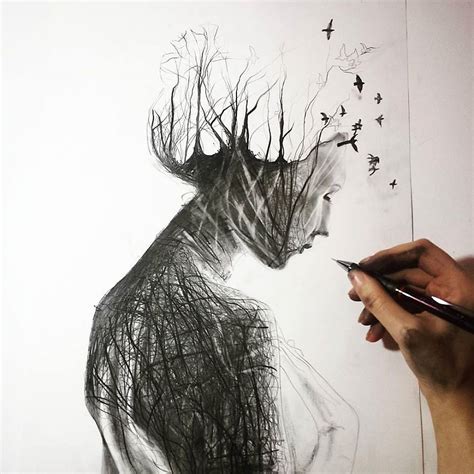 Women's Strength Depicted in Portrait Drawings | Nature drawing, Pencil ...