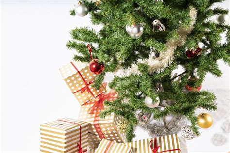 Christmas Tree with Presents Underneath. Stock Image - Image of xmas ...