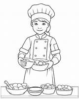 Premium Vector  Young baker coloring Page sketch template