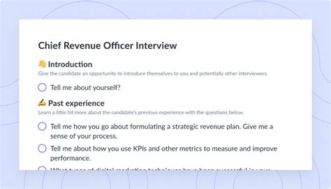 Chief Revenue Officer Interview Template | Fellow.app