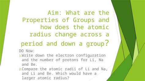 (PPTX) Aim: What are the Properties of Groups and how does the atomic ...