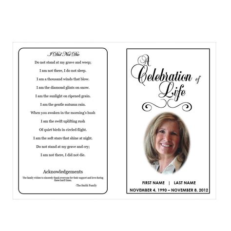 Celebration Of Life with Free Obituary Template For Microsoft Word ...