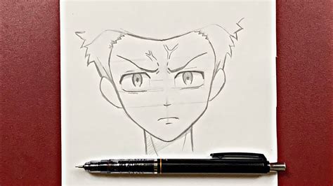 Easy anime drawing | How to draw angry boy Step-by-step using just a ...