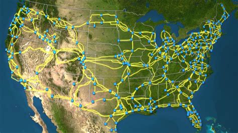 Map of US long-haul fiber-optic cable network - YouTube