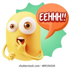 3d Rendering Surprise Character Face Emoticon Stock Illustration 489193678