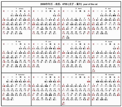 Printable Chinese Loonar Calender | Example Calendar Printable