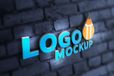 realistic 3D logo mockup - Free PSD Files, Photoshop Resources & Templates - Download PSD