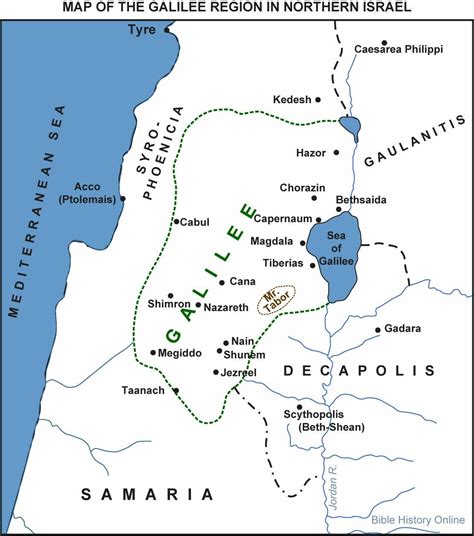 Map of Galilee District in New Testament | Bible history, Bible mapping ...