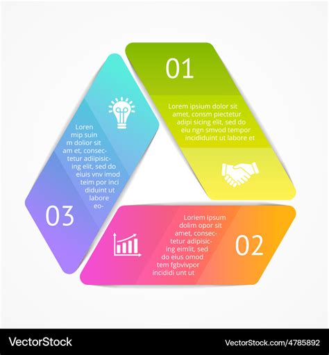 Triangle infographic template for cycle Royalty Free Vector