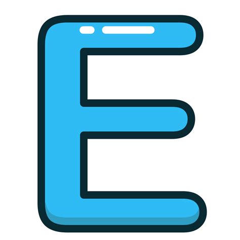 Blue, e, letter, alphabet, letters icon - Free download