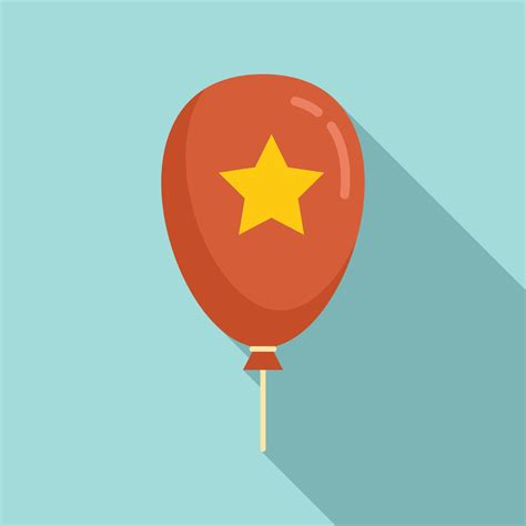 Red balloon star icon, flat style 14646462 Vector Art at Vecteezy