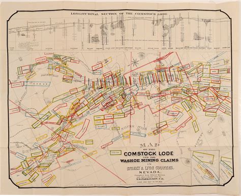 Parkinson's Pocket Map of the Comstock Lode & Washoe Mining Claims (GT Brown Lith.) (107348)