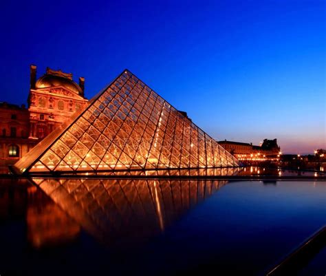 Louvre pyramid night editorial stock photo. Image of historic - 16065833