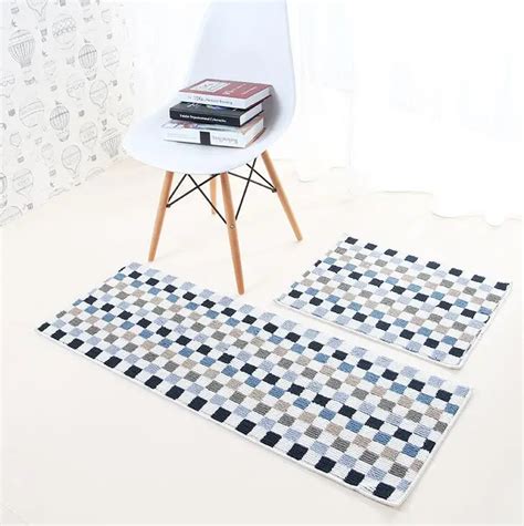 Modern Mosaic Plaid Floor Mats Living Room Bedroom Sofa Chairs Kitche ...