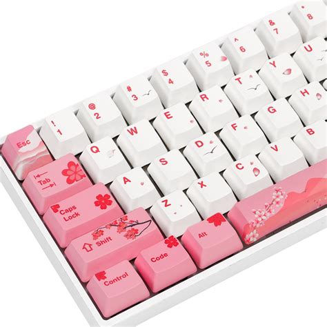 135 Kys Cherry blossoms Keycaps Set Japanese Sakura Keycaps for Mechanical Gaming Keyboard Cool ...