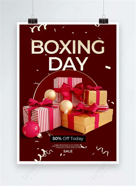 Simple boxing day cartoon style poster template image_picture free ...