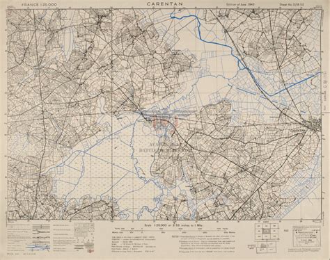 Normandy Carentan Topographical Map – Battle Archives