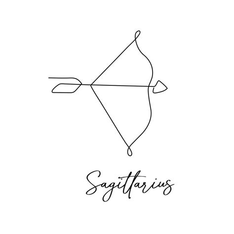 Astrology zodiac sign Sagittarius horoscope symbol in line art style ...