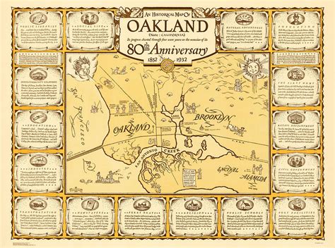 An Historical Map of Oakland on the occasion of its 80th Anniversary ...