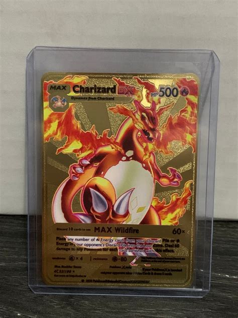 Pokémon Charizard DX Max Gold Metal Card Rare Shiny Gold - Etsy Canada