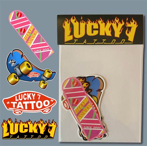 4 stickers pack lucky 7 tattoo | LUCKY 7 TATTOO ONLINE SHOP