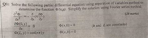 Solved Solve the following partial differential equation | Chegg.com