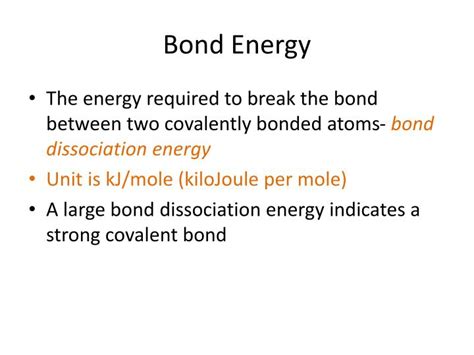 PPT - Bond Strength, Bond Length, and Bond Energy PowerPoint Presentation - ID:5172454