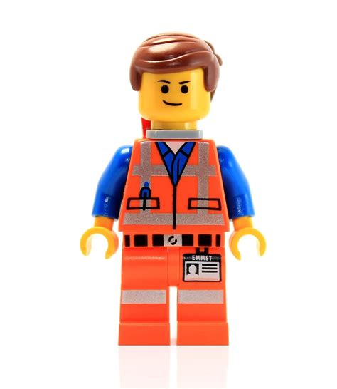 The LEGO Movie MiniFigure Emmet In Worn Uniform (Angry Face, And ...