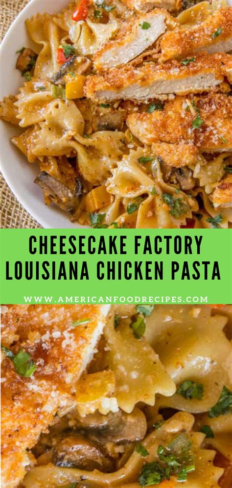 Cheesecake Factory Louisiana Chicken Pasta (Copycat) - American Food Recipes Cajun Recipes ...